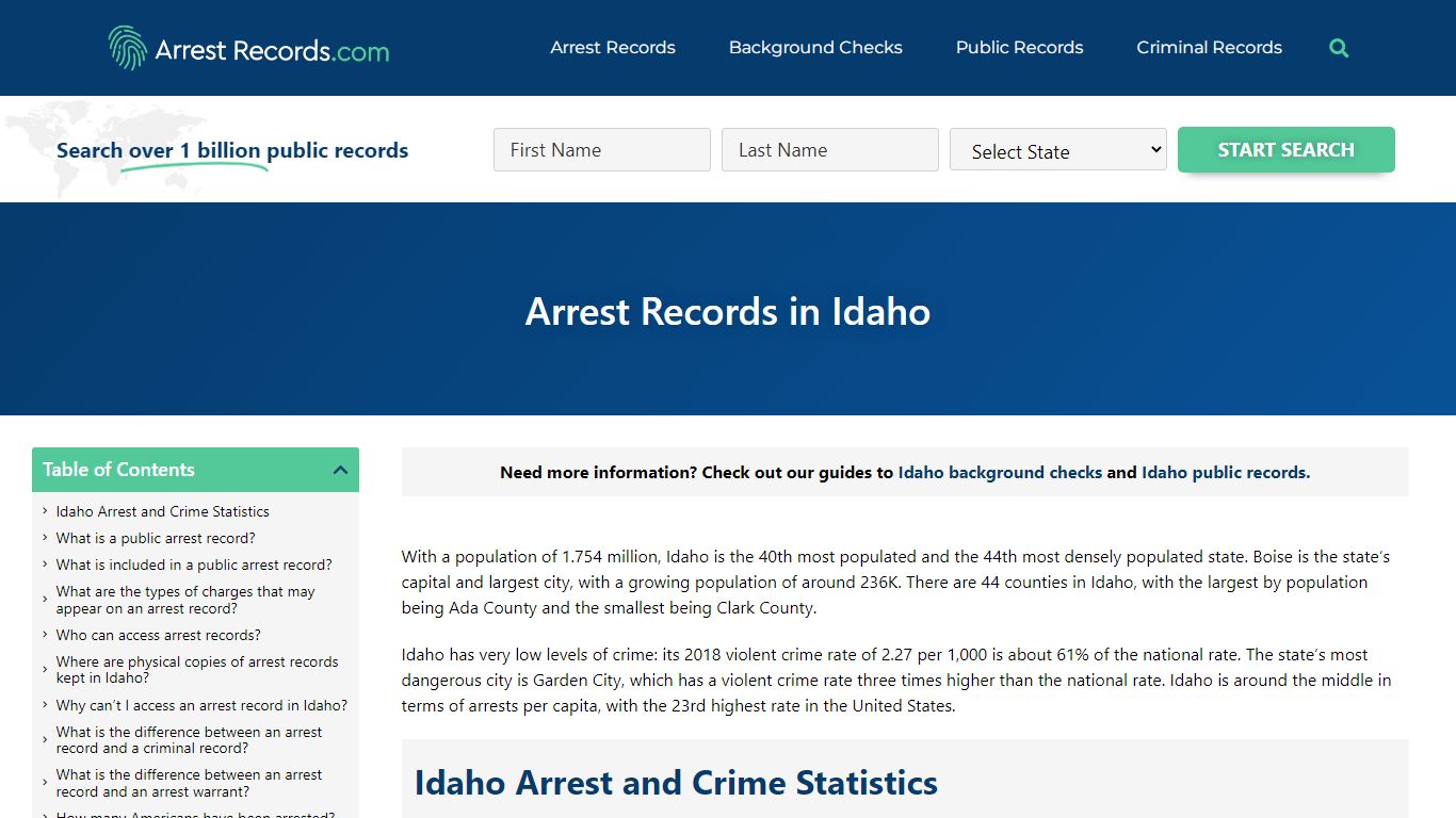 Idaho Arrests Records - Criminal, Warrant and Background ...